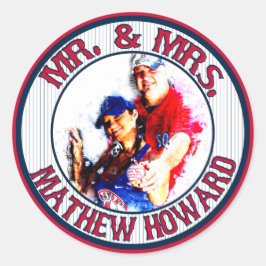 ミスター・ミセス・ベースボール・ステッカー・封筒用シール・ハワード ラウンドシール