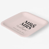 ミスター・ミセス・ミニマルシンプル・使い捨てモダン ペーパープレート (傾斜あり)