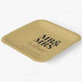 ミスター・ミセス・ミニマルシンプル・使い捨てモダン ペーパープレート (傾斜あり)