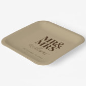 ミスター・ミセス・ミニマルシンプル・使い捨てモダン ペーパープレート (傾斜あり)