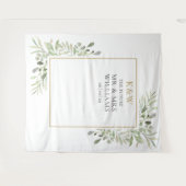 ミスター・ミセス モノグラム グリーン カップルシャワー フォトプロップ タペストリー (正面(横))