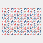 ミスター&ミセス・レッド・ブルー・シャンパンビーチサンダルビーチ ラッピングペーパーシート (正面2)