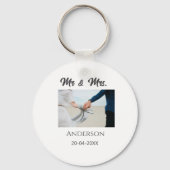 ミスター＆ミセス 姓 日付 年 結婚記念品 キーホルダー (裏面)