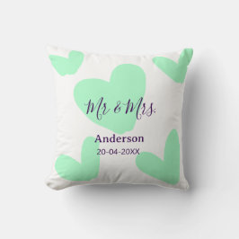 ミスター＆ミセス 姓 日付 年 結婚記念品 クッション