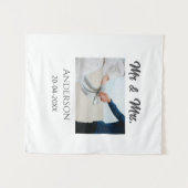 ミスター＆ミセス 姓 日付 年 結婚記念品 タペストリー (正面(横))