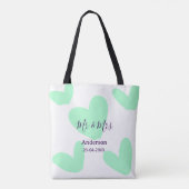 ミスター＆ミセス 姓 日付 年 結婚記念品 トートバッグ (裏面)