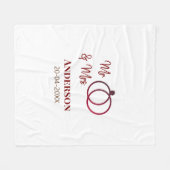 ミスター＆ミセス 姓 日付 年 結婚記念品 フリースブランケット (正面(横))