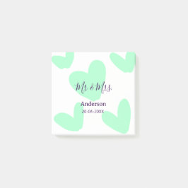 ミスター＆ミセス 姓 日付 年 結婚記念品 ポストイット