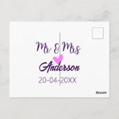 ミスター＆ミセス 姓 日付 年 結婚記念品 ポストカード (裏面)