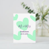 ミスター＆ミセス 姓 日付 年 結婚記念品 ポストカード (スタンド正面)