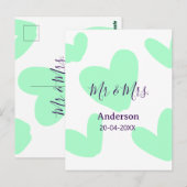 ミスター＆ミセス 姓 日付 年 結婚記念品 ポストカード (正面/裏面)