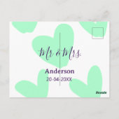 ミスター＆ミセス 姓 日付 年 結婚記念品 ポストカード (裏面)