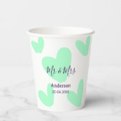 ミスター＆ミセス 姓 日付 年 結婚記念品 紙コップ (裏面)