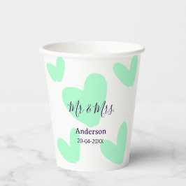 ミスター＆ミセス 姓 日付 年 結婚記念品 紙コップ