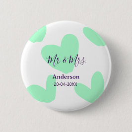 ミスター＆ミセス 姓 日付 年 結婚記念品 缶バッジ