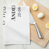 ミスター＆ミセス 姓 日付 年 結婚 記念品 キッチンタオル (四つ折り)