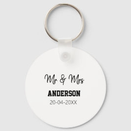 ミスター＆ミセス 姓 日付 年 結婚 記念品 キーホルダー