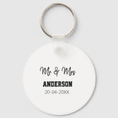 ミスター＆ミセス 姓 日付 年 結婚 記念品 キーホルダー (裏面)