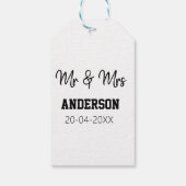 ミスター＆ミセス 姓 日付 年 結婚 記念品 ギフトタグ (裏面)