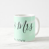 ミスター＆ミセス 姓 日付 年 結婚 記念品 コーヒーマグカップ (正面右)