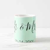 ミスター＆ミセス 姓 日付 年 結婚 記念品 コーヒーマグカップ (中央)