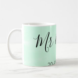 ミスター＆ミセス 姓 日付 年 結婚 記念品 コーヒーマグカップ