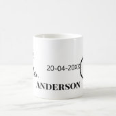 ミスター＆ミセス 姓 日付 年 結婚 記念品 コーヒーマグカップ (中央)