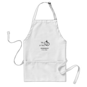 ミスター&ミセス 姓 日付 年 結婚 記念品 スタンダードエプロン
