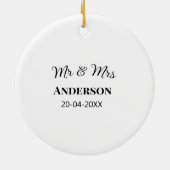 ミスター＆ミセス 姓 日付 年 結婚 記念品 セラミックオーナメント (裏面)
