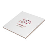 ミスター＆ミセス 姓 日付 年 結婚 記念品 タイル (側面)