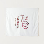 ミスター＆ミセス 姓 日付 年 結婚 記念品 タペストリー (正面(横))