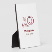 ミスター＆ミセス 姓 日付 年 結婚 記念品 フォトプラーク (側面)
