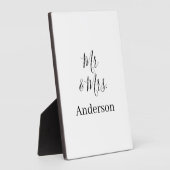 ミスター＆ミセス 姓 日付 年 結婚 記念品 フォトプラーク (側面)