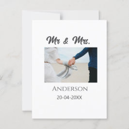 ミスター&ミセス 姓 日付 年 結婚 記念品 ポストカード