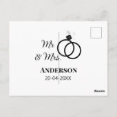 ミスター＆ミセス 姓 日付 年 結婚 記念品 ポストカード (裏面)