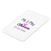 ミスター＆ミセス 姓 日付 年 結婚 記念品 マグネット (左側)