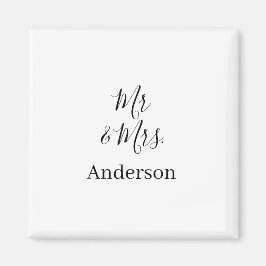 ミスター＆ミセス 姓 日付 年 結婚 記念品 マグネット