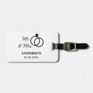 ミスター&ミセス 姓 日付 年 結婚 記念品 ラゲッジタグ