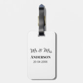 ミスター＆ミセス 姓 日付 年 結婚 記念品 ラゲッジタグ (裏面縦)