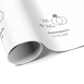 ミスター＆ミセス 姓 日付 年 結婚 記念品 ラッピングペーパー (ロールコーナー)