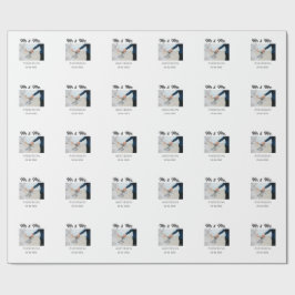 ミスター&ミセス 姓 日付 年 結婚 記念品 ラッピングペーパー