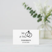 ミスター＆ミセス 姓 日付 年 結婚 記念品 名刺 (スタンド正面)