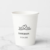 ミスター＆ミセス 姓 日付 年 結婚 記念品 紙コップ (裏面)