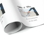 ミスター＆ミセス 家族名 日付 年 結婚記念品 ラッピングペーパー (ロールコーナー)