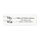 ミスター・ミセス・白黒カスタム差出人住所ラベル ラベル (正面)