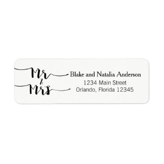 ミスター・ミセス・白黒カスタム差出人住所ラベル ラベル