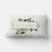 ミスター＆ミセス NAME ウェディング ホーム デコール エレガント グリーンナリー ランバークッション (正面)