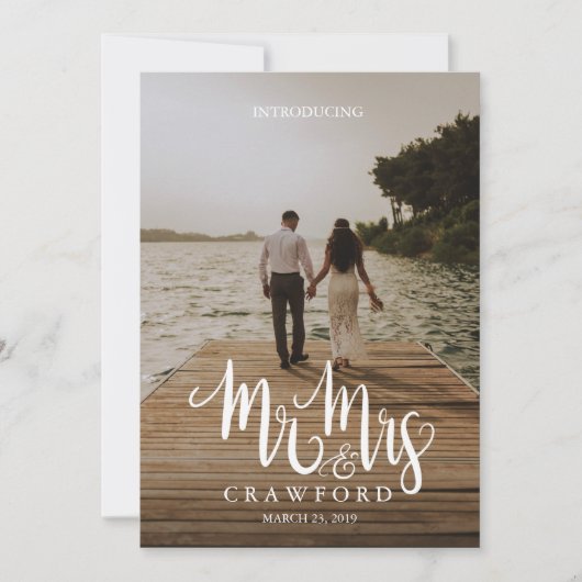 ミスター&ミセ結婚したスの結婚発表 招待状 (正面)