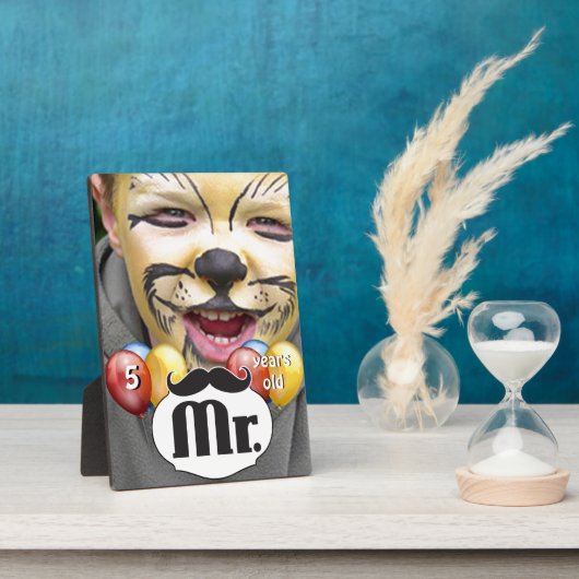 ミスター・ムスタヒー・リル・マン・ボーイレトロ誕生日 フォトプラーク (側面)