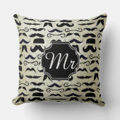 ミスター・ムスターヒップスター・パターン クッション (正面)